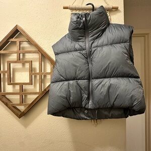 Grey puffer vest size small